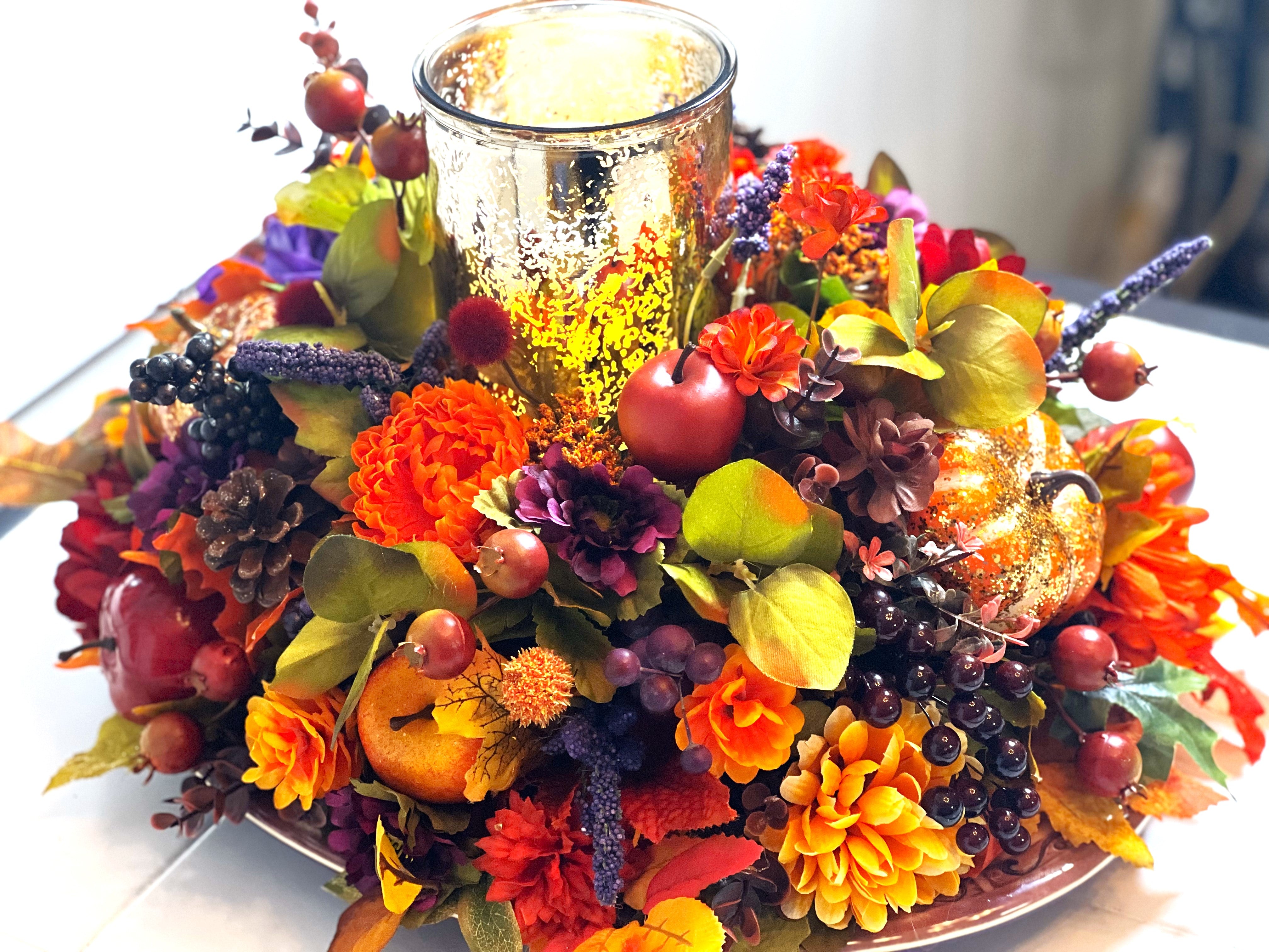 Give Thanks Centerpiece, Fall Season, 20"L X15"W X 12" Oblong