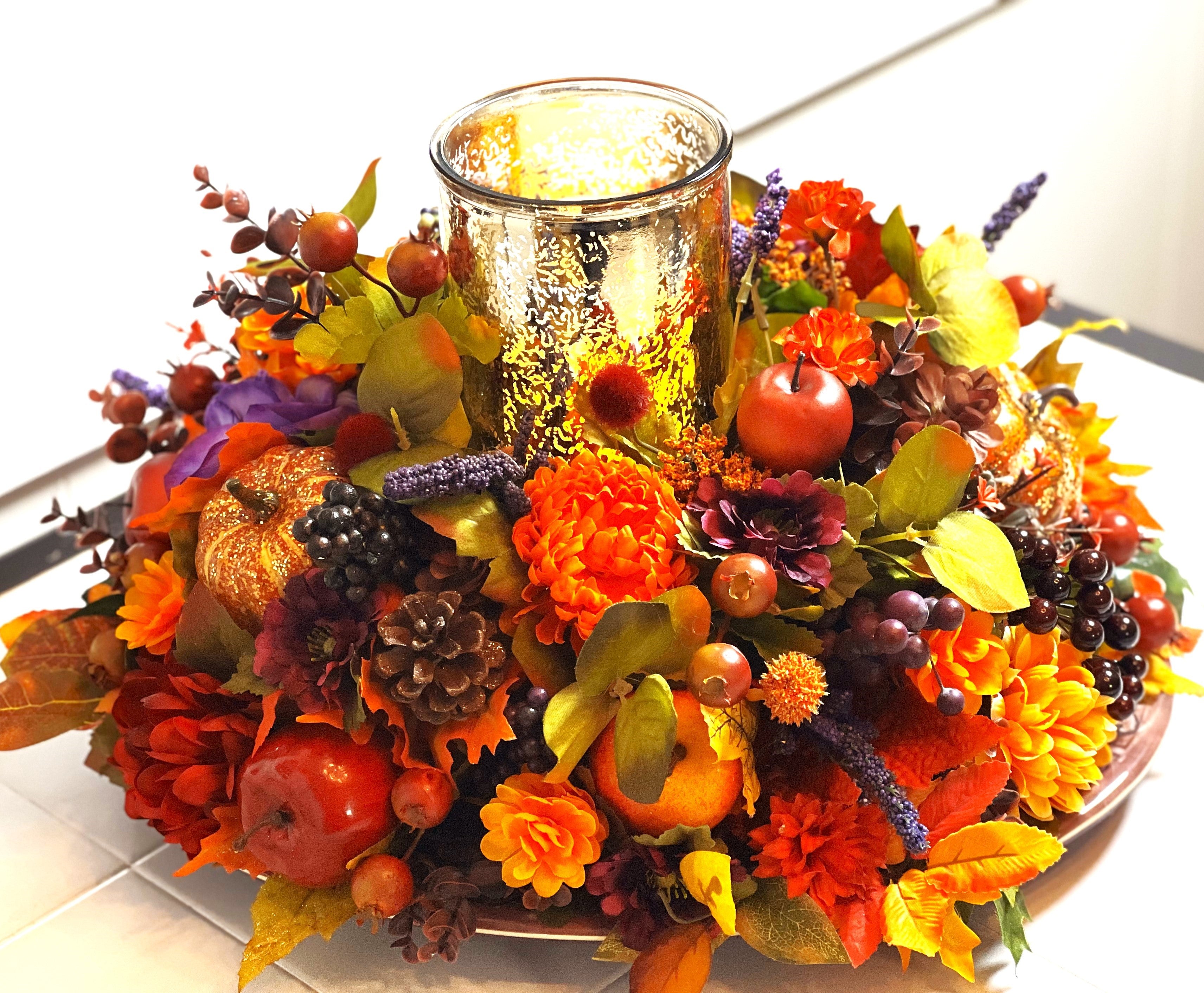 Give Thanks Centerpiece, Fall Season, 20"L X15"W X 12" Oblong