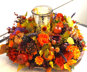 Give Thanks Centerpiece, Fall Season, 20"L X15"W X 12" Oblong