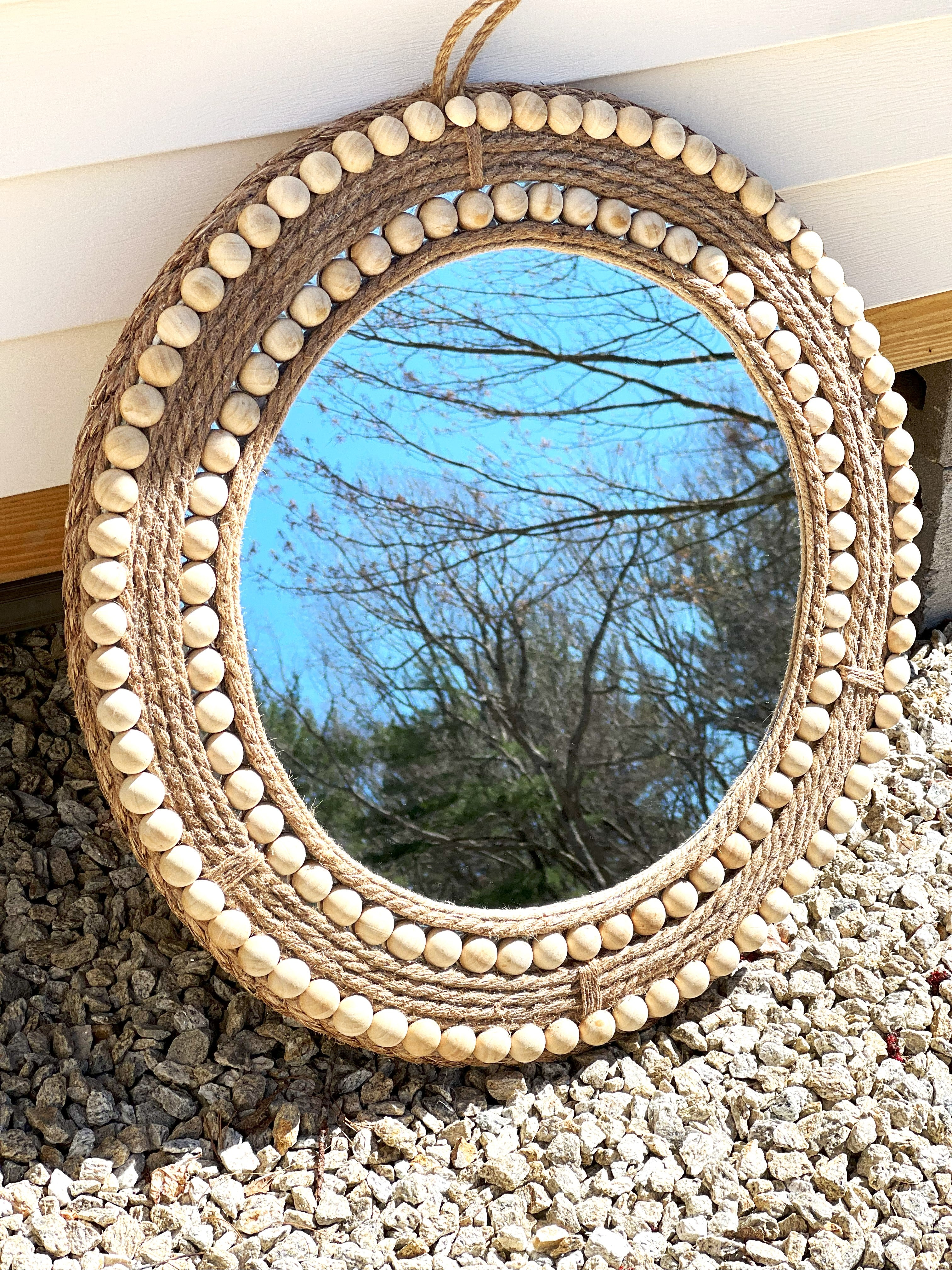 Rustic Mirror-24" Round With 16 Inch Mirror Reflection