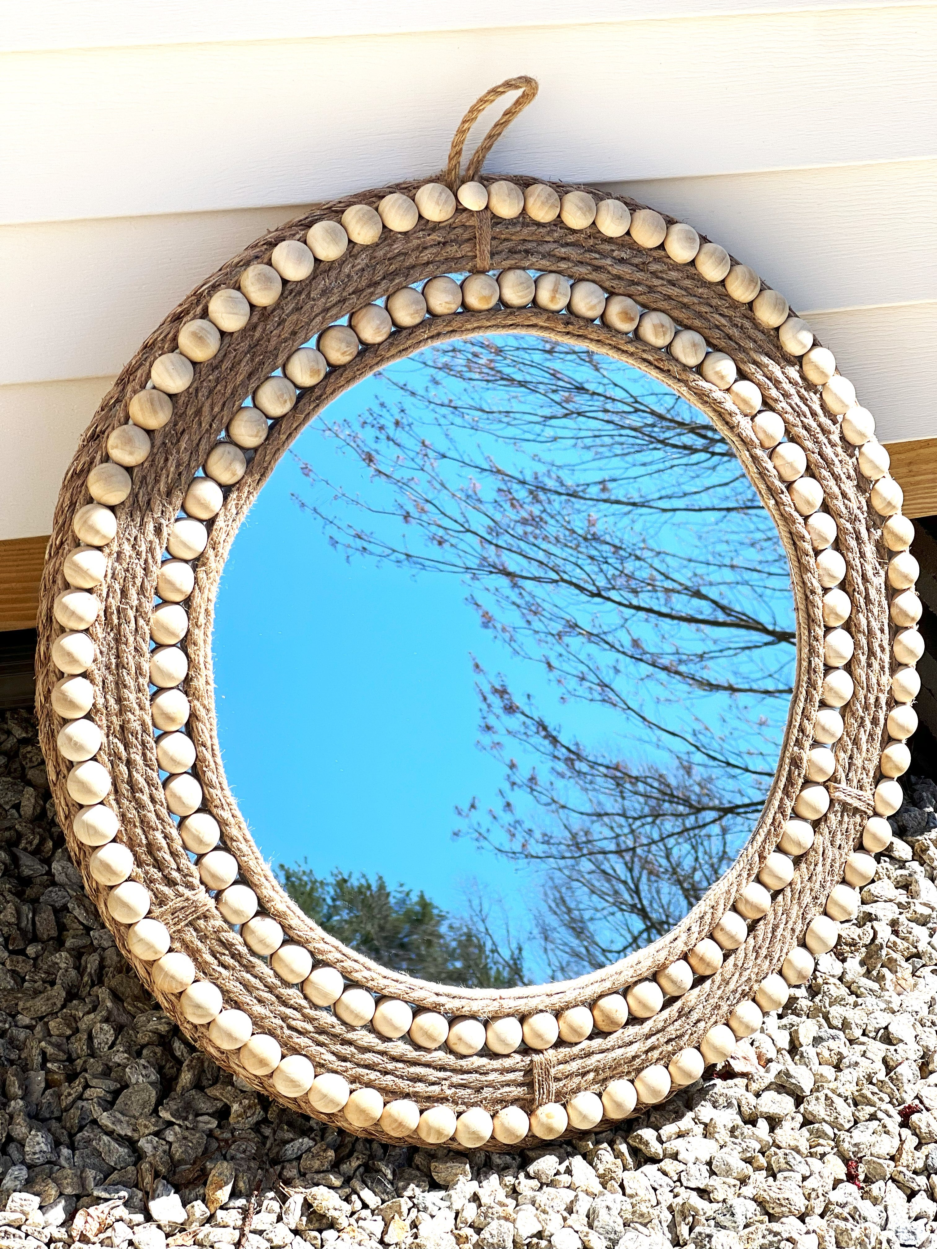 Rustic Mirror-24" Round With 16 Inch Mirror Reflection