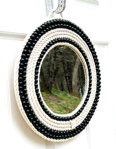 Boho Wall Mirror- 18 Inch Round Mirror -10" Coastal Mirror