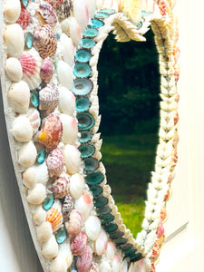 Heart SeaShell Mirror-24" L X 22" W X 12" Heart Mirror