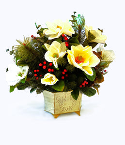 Winter Magnolia Christmas Dream Centerpiece- 22"X22"H