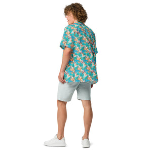 Unisex button shirt. Hawaii Print Shirt