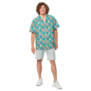 Unisex button shirt. Hawaii Print Shirt