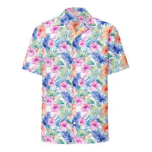 Unisex button shirt. Hawaii Print Shirt  Sizes from Small to 4X