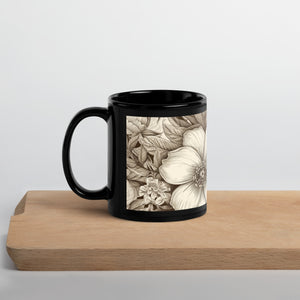 Coffee cup, Mug, Black Glossy Mug gift for mom