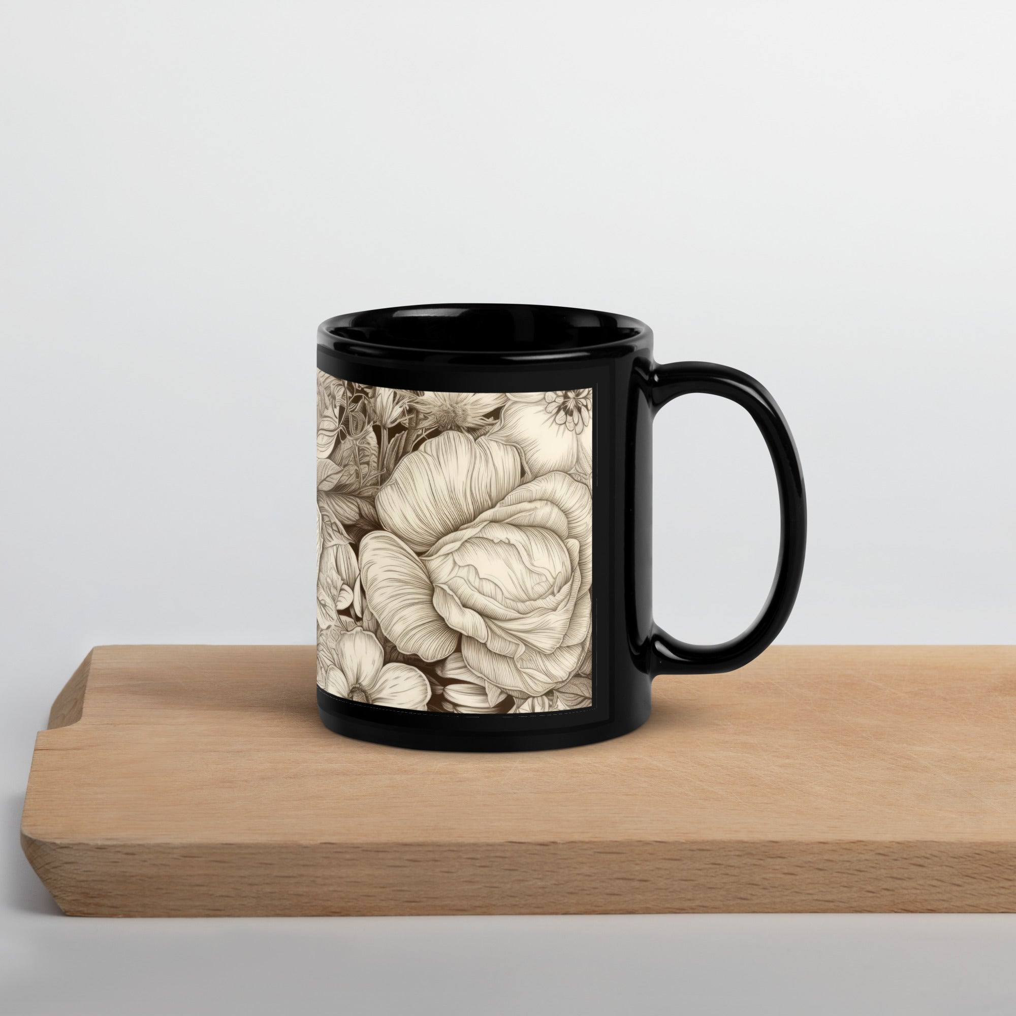 Coffee cup, Mug, Black Glossy Mug gift for mom