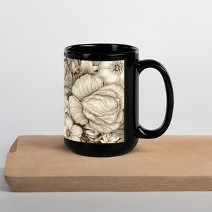 Coffee cup, Mug, Black Glossy Mug gift for mom