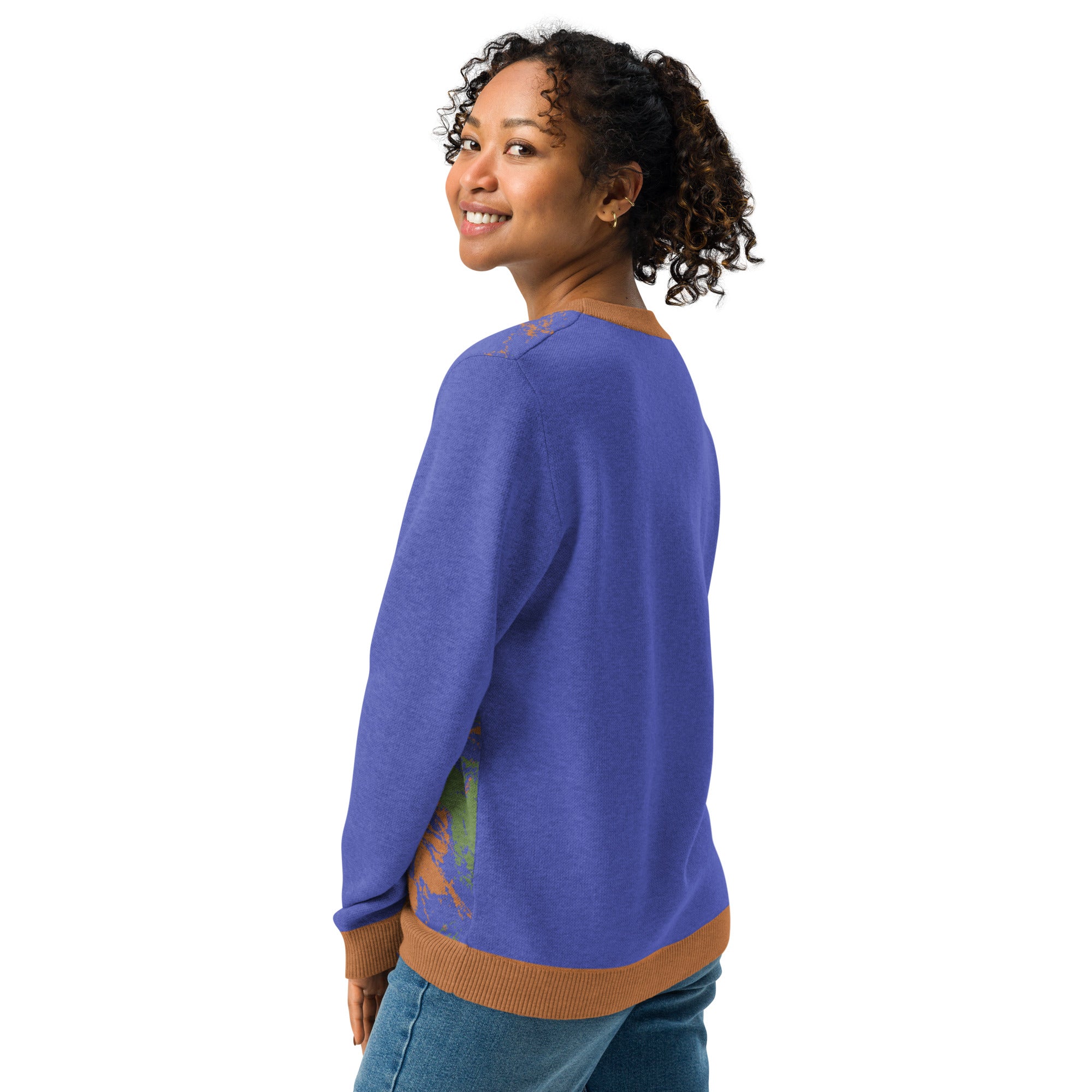 Knitted crew neck sweater XS to 3 XL