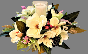 All Seasons-Magnolia Centerpiece 24"L X 14" W X10" H