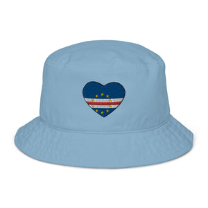 Organic bucket hat, Customized Hat, Freedom Hat, Embroidered Hat, Cape Verde, Flag