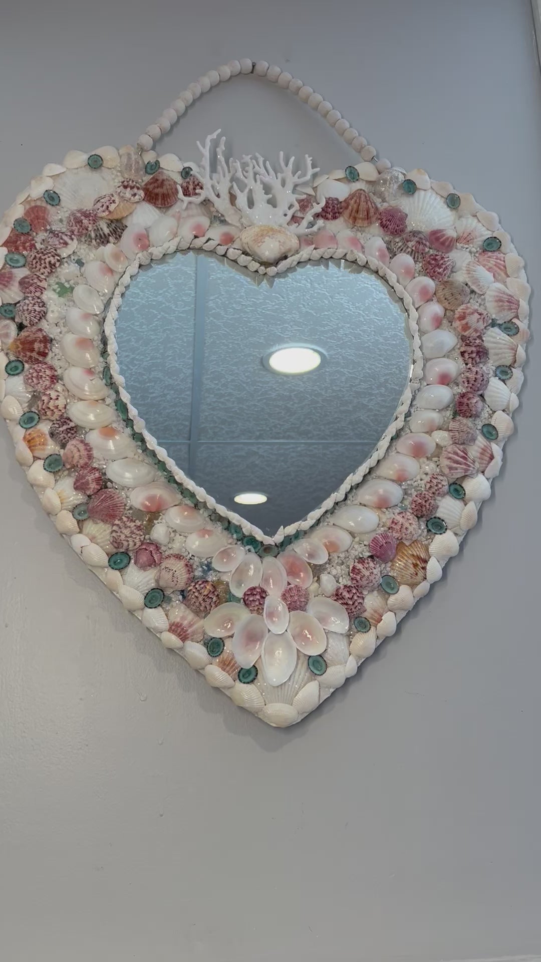 Heart SeaShell Mirror-24" L X 22" W X 12" Heart Mirror