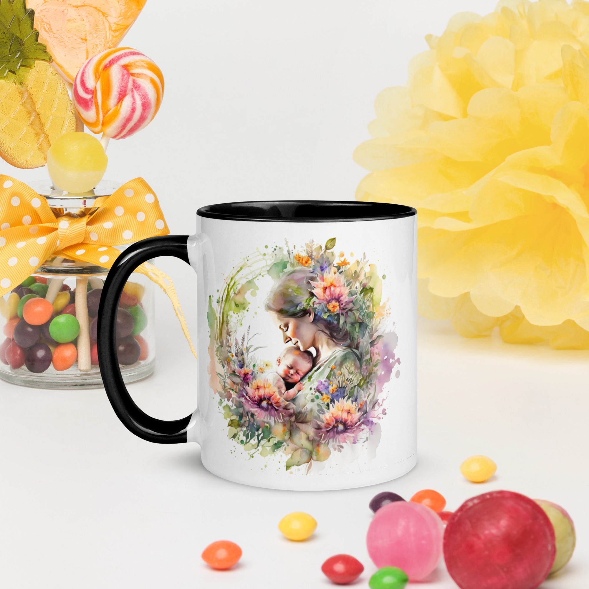 Mug with Color Inside, Gift for Mom, Coffee Cup, Tea Cup