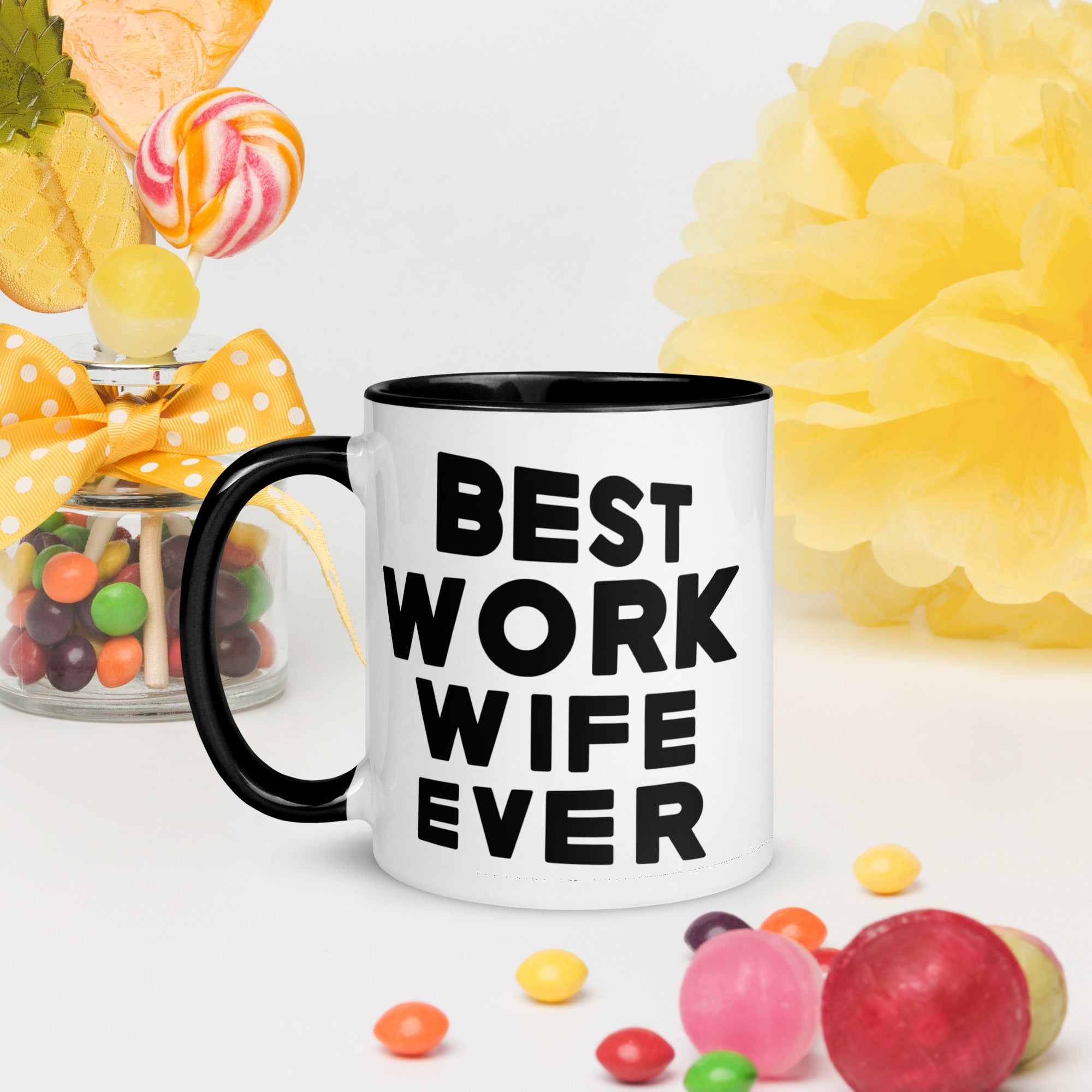 Best Work Wife Ever, Mug with Color Inside, coffee Cup. Cup for Mom