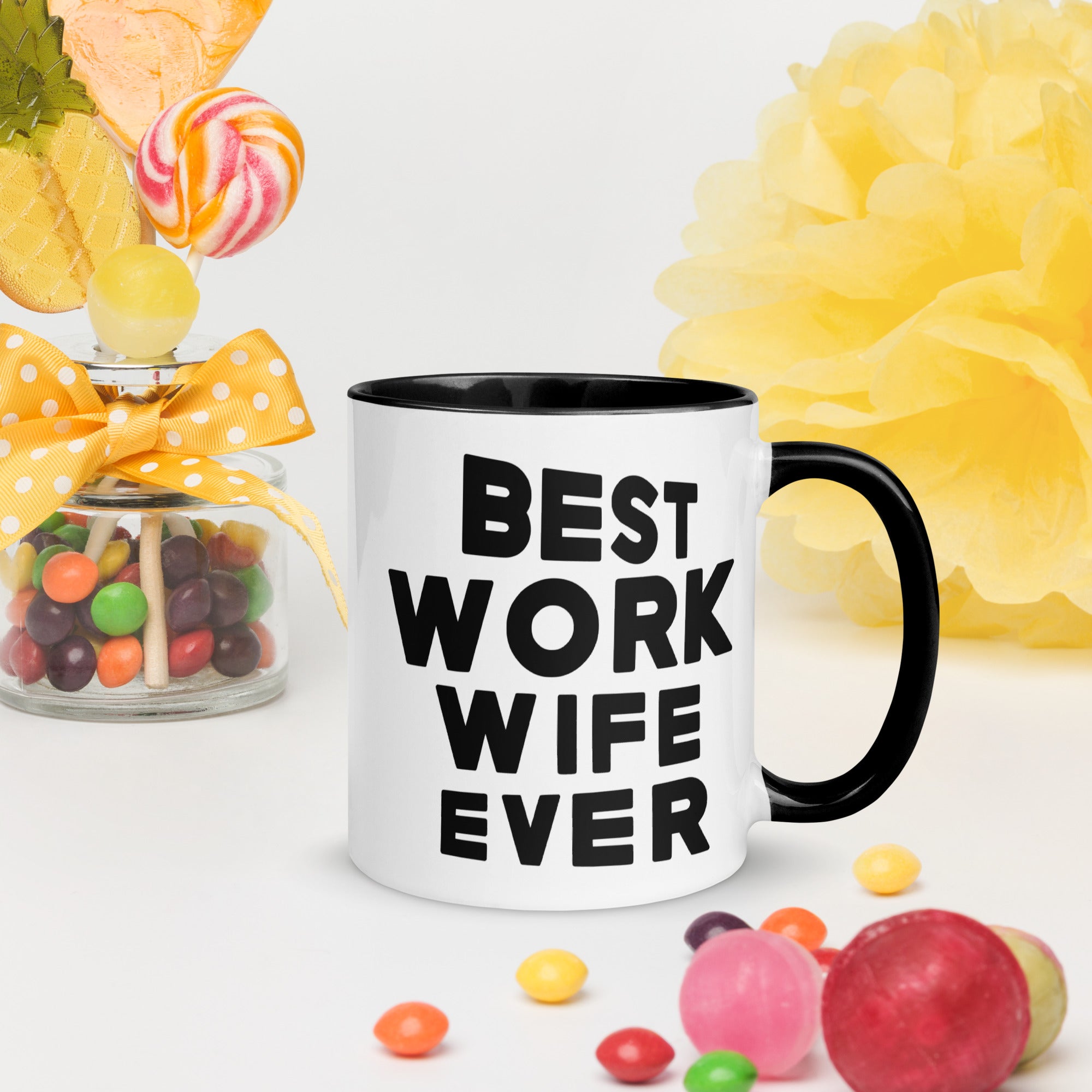 Best Work Wife Ever, Mug with Color Inside, coffee Cup. Cup for Mom