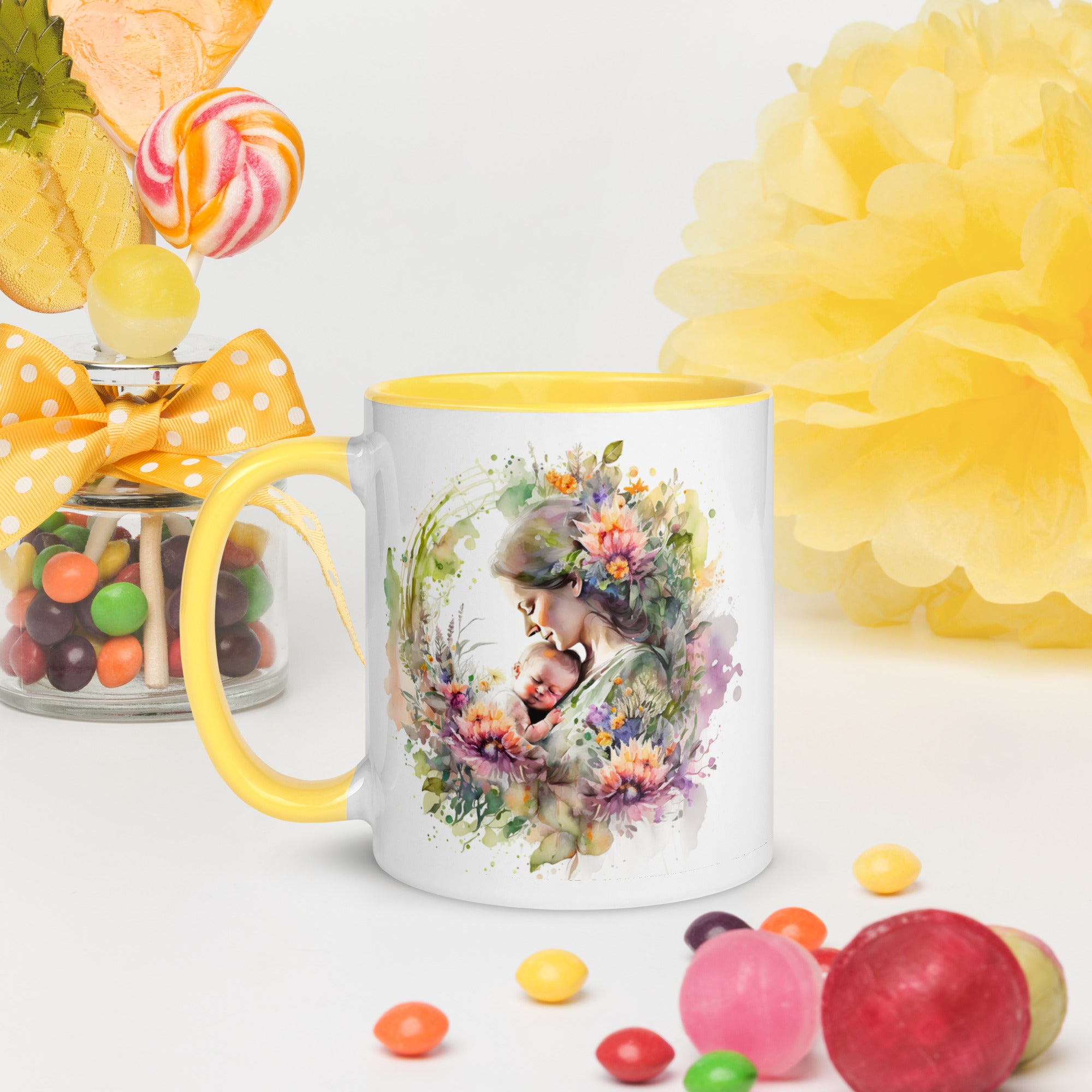 Mug with Color Inside, Gift for Mom, Coffee Cup, Tea Cup