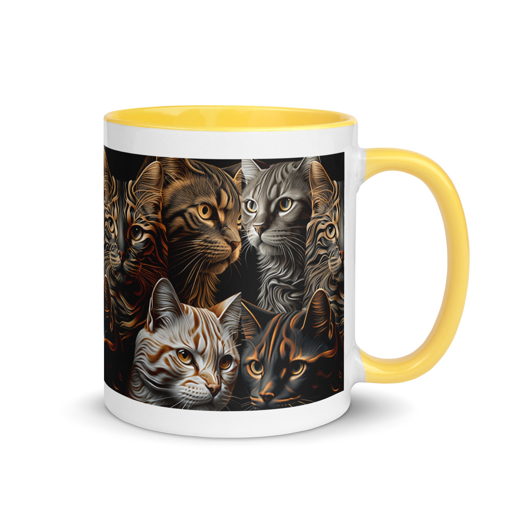 Mug with Color Inside, Cute Cat Cup, Coffee Mug, Tea, Gift