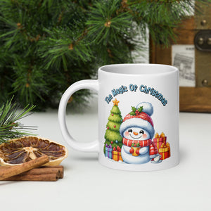 White glossy mug Holiday Mug, Christmas Coffee Cup 11 -15 -20 OZ