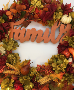 Thanksgiving "Family" Sign Wreath 24"