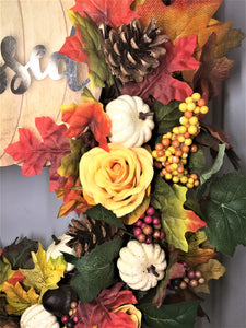 Autumn Pumpkin Fall Wreath 26"