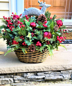 Christmas LED Battery Operated Reindeer Basket