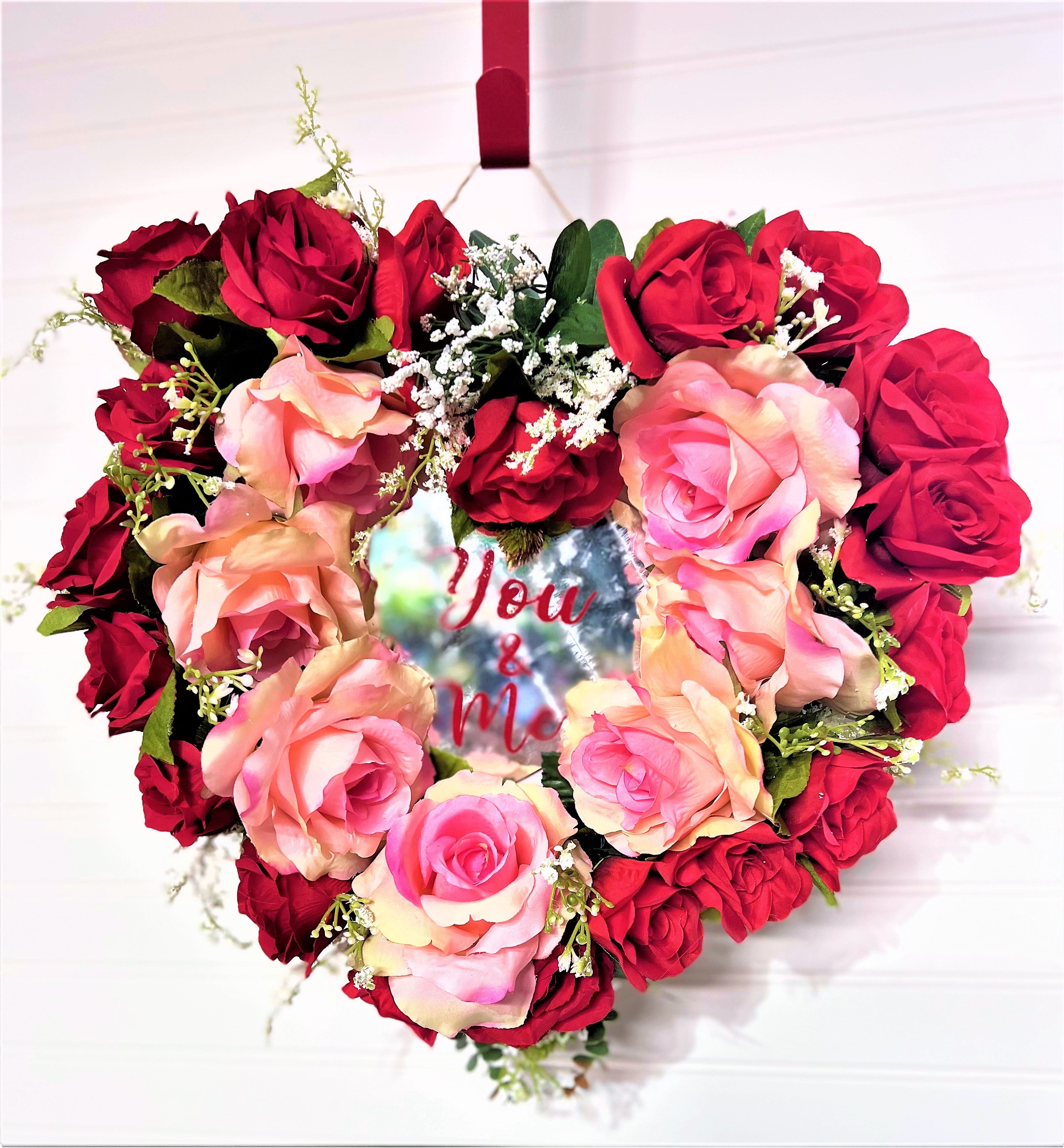 You & Me Valentine Wreath, 18" X 5" Depth